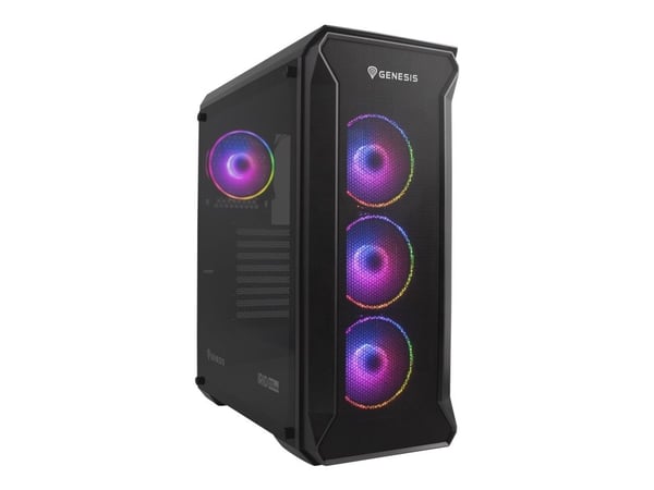 Genesis Irid 505 aRGB - Tower - ATX - ingen strømforsyning (ATX) - svart - USB/lyd