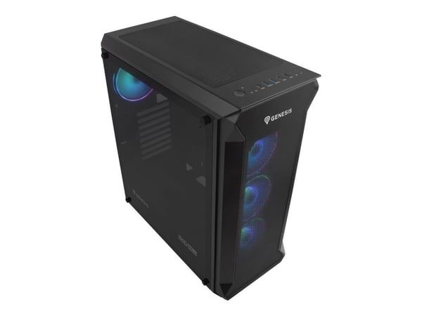 Genesis Irid 505 aRGB - Tower - ATX - ingen strømforsyning (ATX) - svart - USB/lyd