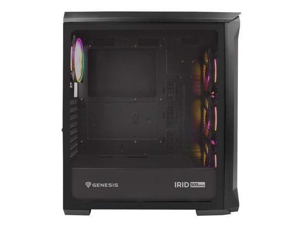 Genesis Irid 505 aRGB - Tower - ATX - ingen strømforsyning (ATX) - svart - USB/lyd