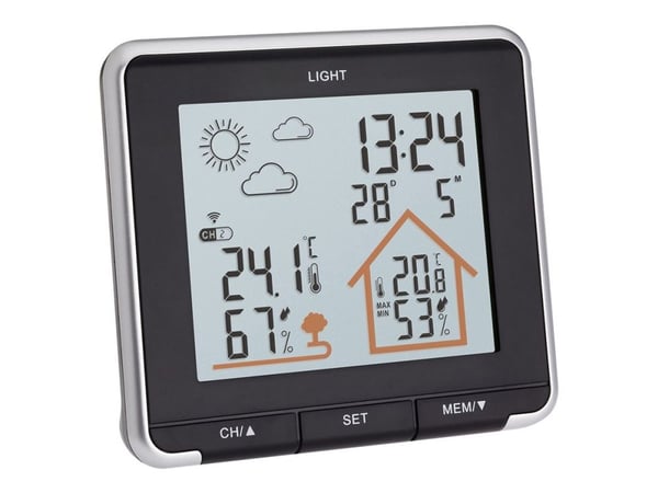 TFA-Dostmann LIFE, Musta, Hopea, Kosteusmittari sisäkäyttöön, Lämpömittari sisäkäyttöön, Kosteusmittari ulkokäyttöön,..., Muovi, 20 - 95%, 0 - 50 °...