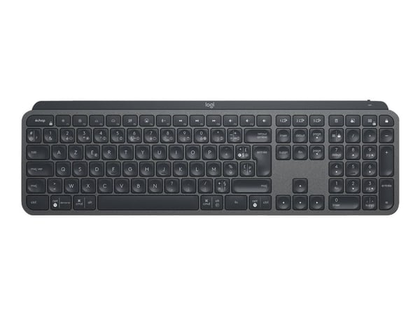 Logitech MX Keys - Tangentbord - bakgrundsbelyst - trådlös - Bluetooth, 2.4 GHz - QWERTY - schweizisk - grafit
