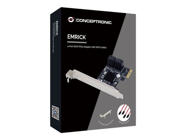Conceptronic EMRICK03G - Lagringskontroller - 4-kanals - SATA 6Gb/s - PCIe x1