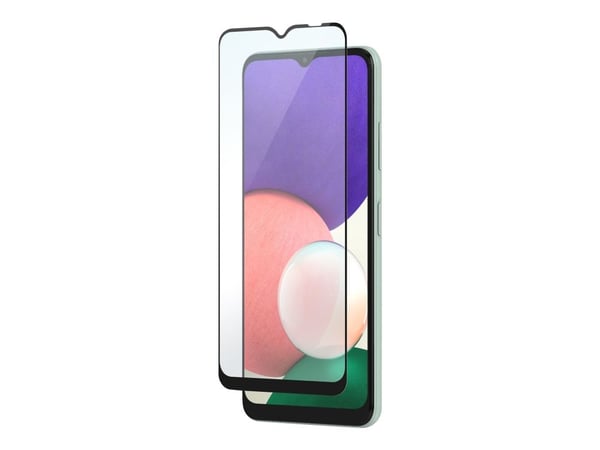 DELTACO - Skjermbeskyttelse for mobiltelefon - 2.5D - glass - rammefarge svart - for Samsung Galaxy A22 5G