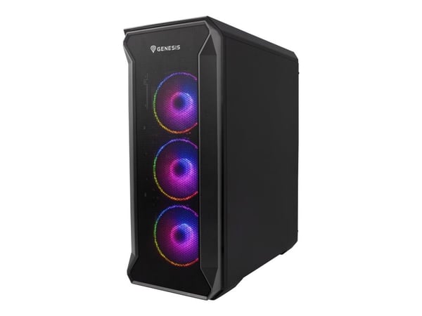 Genesis Irid 505 aRGB - Tower - ATX - ingen strømforsyning (ATX) - svart - USB/lyd