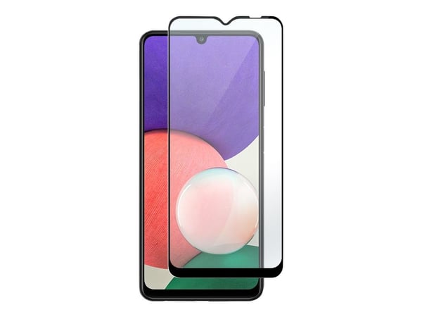 DELTACO - Skjermbeskyttelse for mobiltelefon - 2.5D - glass - rammefarge svart - for Samsung Galaxy A22 5G