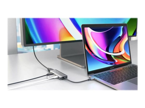 HyperDrive 4-in-1 USB-C-keskitin - telakointiasema - USB-C - HDMI