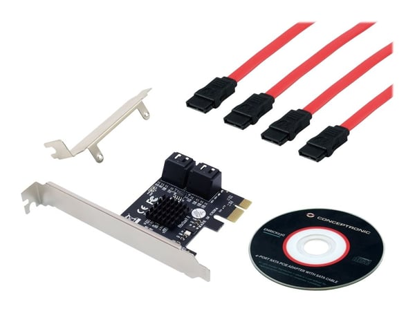 Conceptronic EMRICK03G - Lagringskontroller - 4-kanals - SATA 6Gb/s - PCIe x1