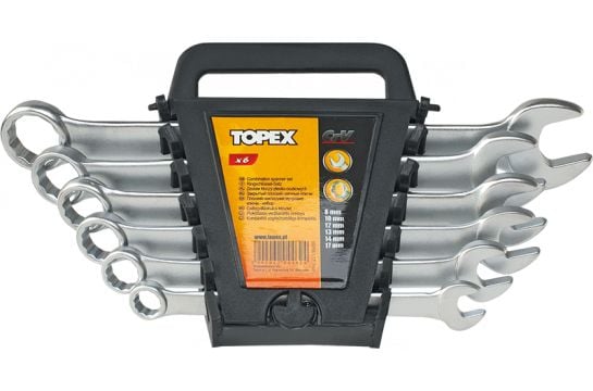 Kombinert skiftenøkkelsett Topex 35D756; 6-19 mm; 8 stk.