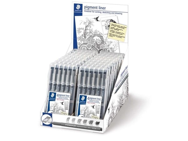 STAEDTLER pigment liner - Fineliner - permanent - svart - fargeblekk (en pakke 6)