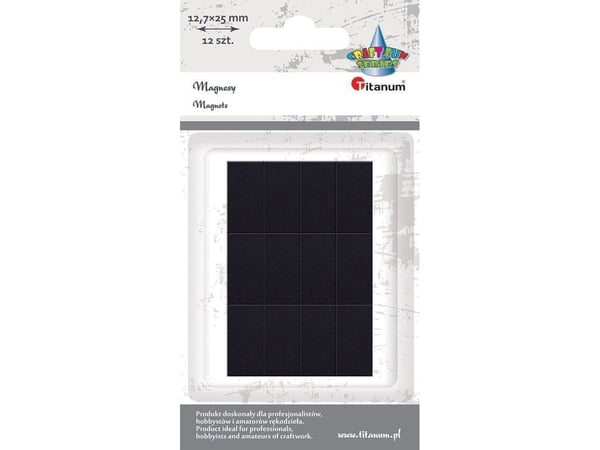 Titanum magneter selvklebende rektangulære 12,7x25 mm 12 stk
