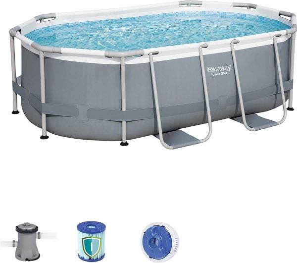 Bestway Power Steel 56719, 20241 l, Innrammet basseng, Barn, Stige, Flerfarget, 89,9 kg