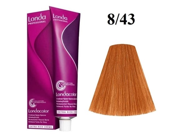 Londa Professional Permanent Color Extra Rich Creme Permanent Cream Hair Color 843 Light Blond Copper Gold Londa Professional Permanent Color Extra Rich Creme Permanent Cream Hair Color 843 Light Blond Copper Gold