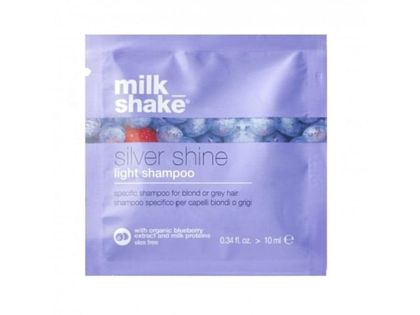 Milk Shake Silver Shine Light sulfatfri hårsjampo for nøytralisering av gule toner, 10 ml (for kvinner)