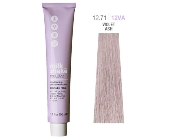 Milk Shake, Creative, SLS/SLES-fri, Permanent Hårfarge, 12,7112VA Fiolett Ash, 100 ml