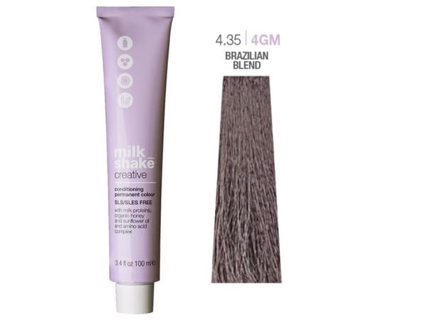 Milk Shake Creative SLES-fri permanent hårfärg 4.35/4GM Golden Mahogany Medium Brown, 100 ml