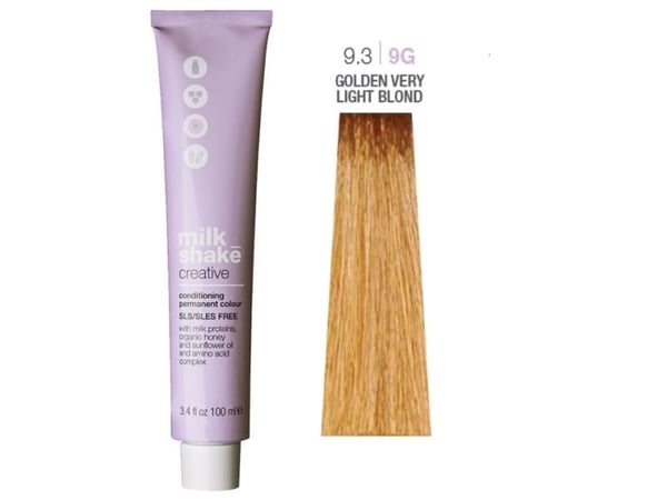 Milk Shake Creative Permanent Hair Dye 9.39G Golden Very Light Blond 100 ml