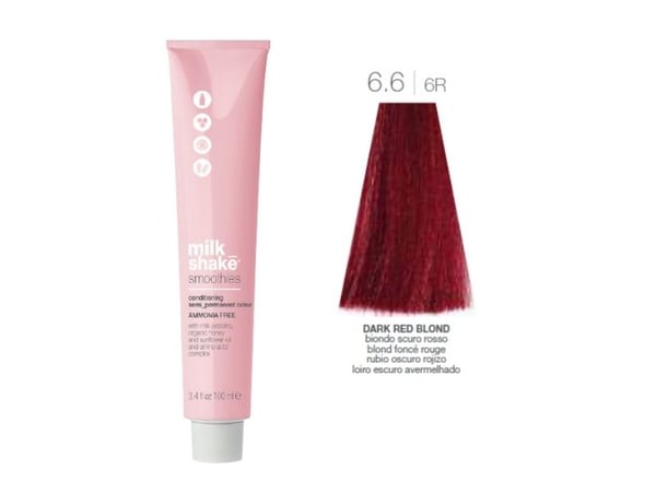 Milk Shake, Smoothies, ammoniakkfri, semi-permanent hårfarge 6.66R Dark Blonde Red, 100 ml (for kvinner)
