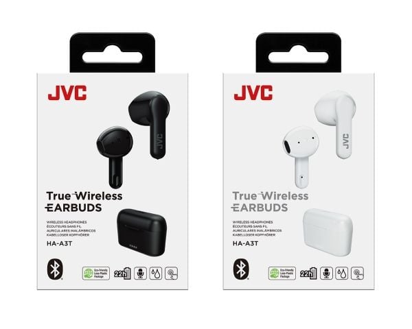 JVC HA-A3T - True wireless-hodetelefoner med mikrofon - ørepropp - Bluetooth - svart
