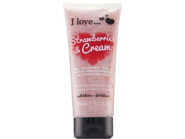 I Love Originals Strawberries & Cream Shower Smoothie berikad med naturliga ingredienser