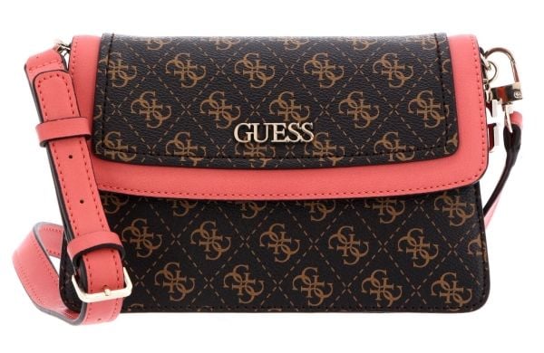 Guess Camy 4G-logo crossbody-veske Coral/Brown