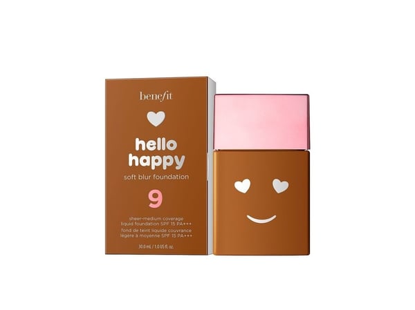 Benefit Hello Happy Soft Blur flytende foundation matt finish 09 Deep Neutral SPF 15 30 ml