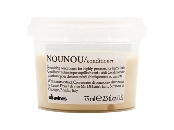 Davines Nounou Conditioner, Naisten, 75 ml, Hauraat hiukset, Värjätyt hiukset, Detangling, Kosteuttava, Ravitseva, Suojaus, Pehmentävä, Purkki, AQU...