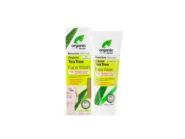 Dr Organic Tea Tree Face Wash Natural Vegan Cruelty Free Paraben SLS Free 200ml