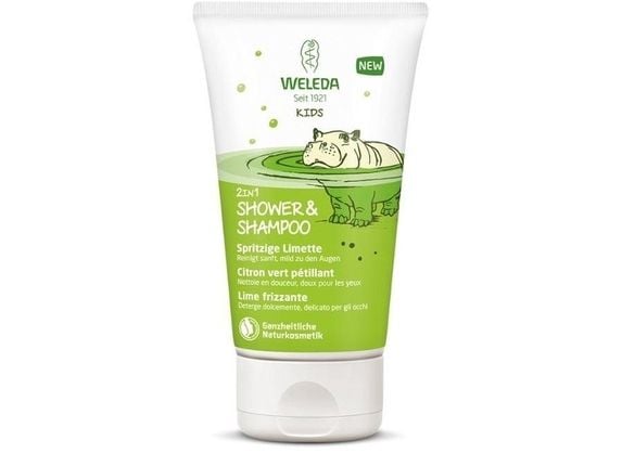 Weleda Kids 2in1 Shower & Shampoo, 150 ml, 2-i-1 schampo och duschkräm, För hemmabruk, Barn, Alla hår, Svart, Blond, Kastanjebrunt, Röd