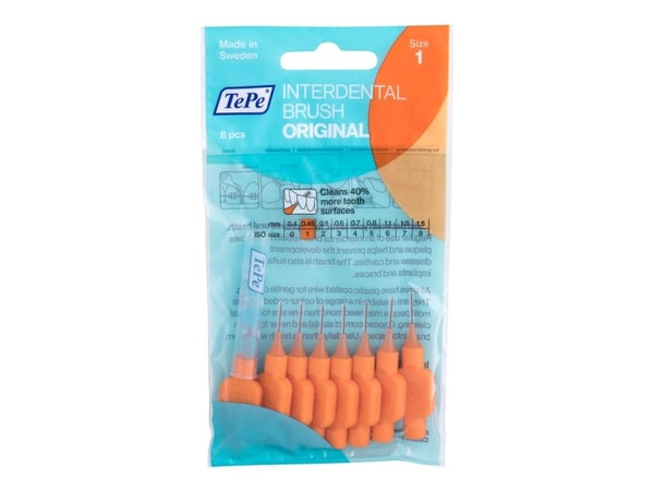 Interdentalbørste Normal 0 45 mm oransje 8 stk interdentaltannbørster
