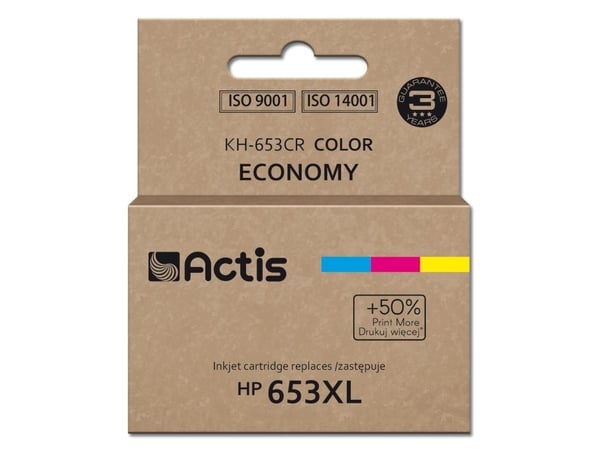 Actis KH-653CR, Kompatibel, Cyan, Fiolblå, Gult, HP, HP DeskJet Plus Ink Advantage: 6000, 6075, 6475., 300 sider, Høyt (XL) utbytte