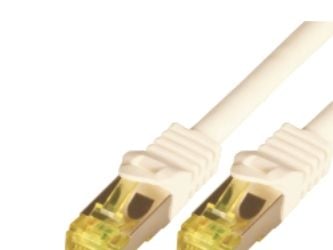 M-CAB RAW - Nettverkskabel - RJ-45 (hann) til RJ-45 (hann) - 50 cm - SFTP, PiMF - CAT 7 - halogenfri, formstøpt, uten hindringer - hvit