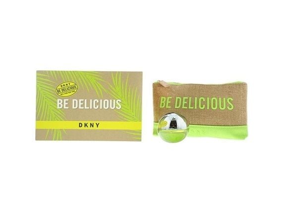 DKNY Donna Karan Be Delicious parfymesett 30 ml + kosmetikkveske
