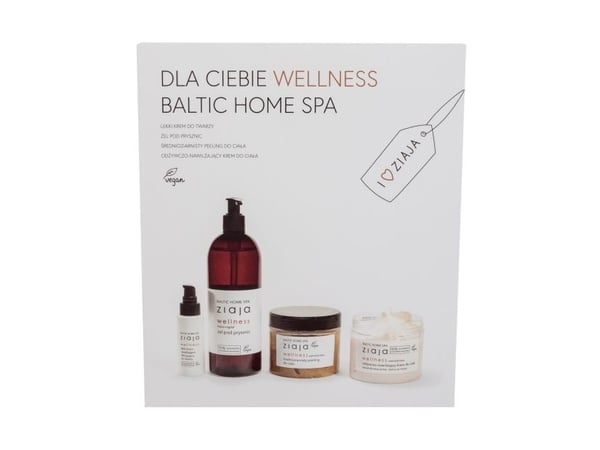 Ziaja Baltic Home Spa Wellness gavepakke: pleiekrem lett formel 50 ml + bodypeeling 300 ml + fuktighetsgivende bodykrem 300 ml + dusjgel 500 ml