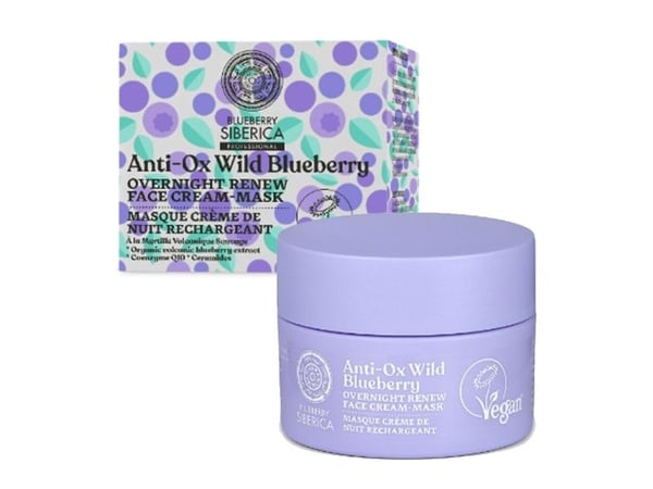 SIBERICA PROFESSIONAL_Blueberry Anti-Ox Wild Blueberry Overnight Renew Face Cream-Mask vegansk foryngende Creme-ansiktsmaske for natten 50ml