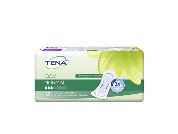 TENA Lady Normal, Inkontinensinnlegg, Kvinne, 12 stykker, Veske