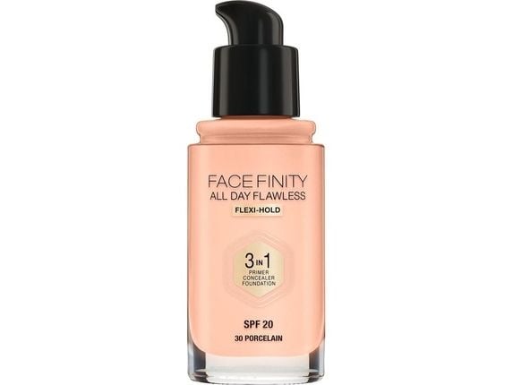 MAX FACTOR Facefinity All Day Flawless 3in1 Foundation Spf20 30 Porcelain 30ml
