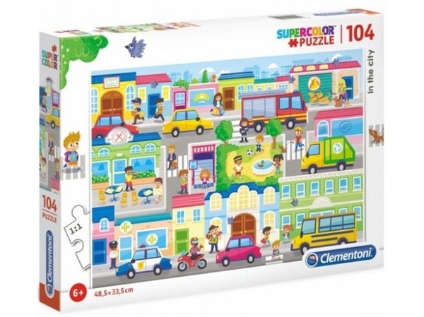 Clementoni Puslespill 104 brikker Super Color - I byen