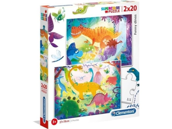 Clementoni 2X20Pcs Funny Dinos Puzzle 24755 X6