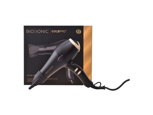 Bio Ionic GoldPro Speed Dryer, Musta, Kulta, Yksivärinen, Painikkeet, 1875 W, 1 kpl