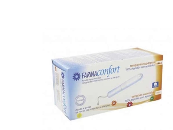 FarmaConfort bomullstamponer med applikator Superplus 14 stk