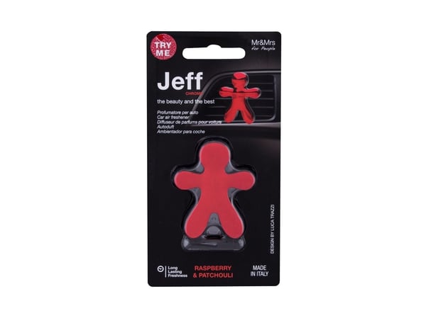 Mr&amp;Mrs Fragrance Jeff Chrome luftfrisker for bil Bringebær &amp; Patchouli