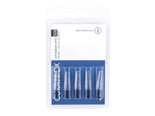 Curaden Curaprox CPS 508 Soft, implanttihammasharjat, 5 kpl