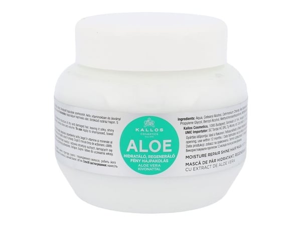 KALLOS Aloe Moisture Repair Shine Hair Mask With Aloe Vera Extract regenererende maske som gir glans med aloe vera ekstrakt til tørt og vått hår 275ml