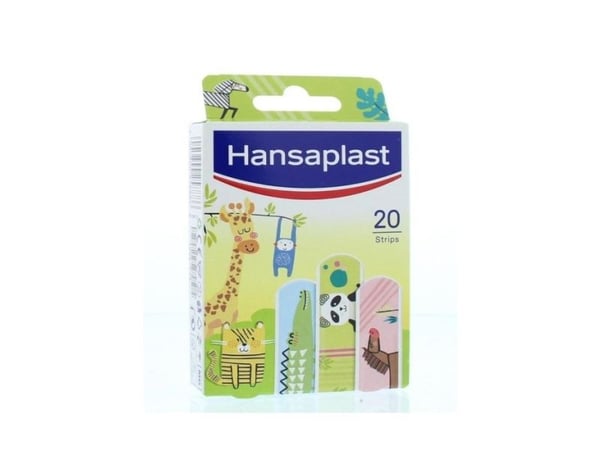 Hansaplast Kids Animal, 1,9 x 7,2 cm, 20 stykker, Rektangulær, Flerfarget