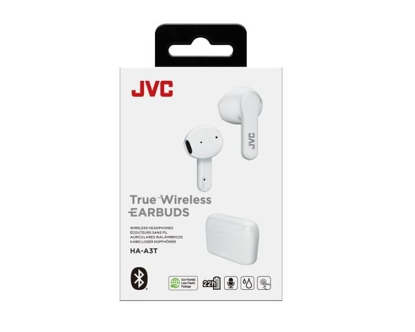 JVC HA-A3T - True wireless-hodetelefoner med mikrofon - ørepropp - Bluetooth - hvit