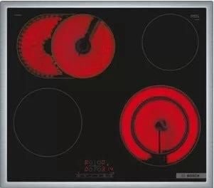 Bosch Serie | 4 PKN645BB2E - Keramisk häll - 4 kokplattor - Fördjupning - bredd: 56 cm - djup: 49 cm - med kanter i rostfritt stål - svart / rostfr...