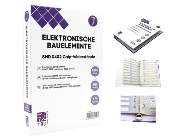 TRU COMPONENTS TC-6869400 TC-6869400 Lajitelma-albumi SMD 0402 0,625 W 1 % 1000 osaa