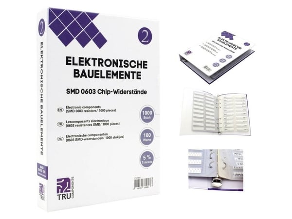 TRU COMPONENTS TC-6869404 Lajitelma-albumi SMD 0603 0,1 W 5 % 1000 osaa 1000 osaa