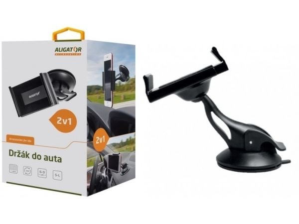 Aligator HA02, Mobiltelefon/smarttelefon, Passiv holder, Bil, Sort