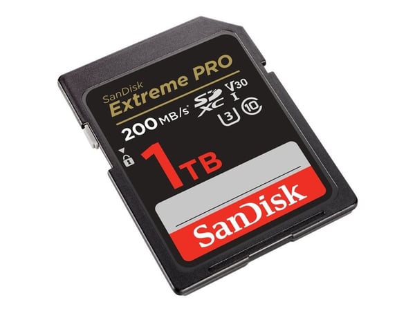 SanDisk Extreme Pro - Flashminnekort - 1 TB - Video Class V30 / UHS-I U3 / Class10 - SDXC UHS-I